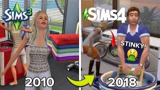 Sims 3 vs Sims 4 - Laundry Logic