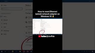 How to reset Ethernet adapter Windows 10 in 5 seconds #techtutorial