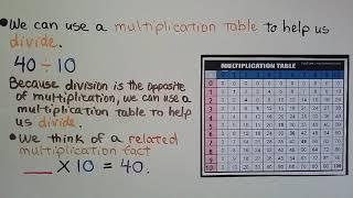 3rd Grade Math 7.2, Dividing by 10