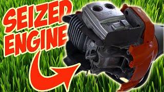 IS IT FIXABLE? Husqvarna Trimmer with SEIZED ENGINE! (128cd 128ld Teardown)