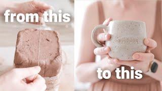 MAKING A MUG - The ENTIRE Pottery Process - ASMR calming pottery videos