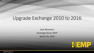 Migrating Microsoft Exchange 2010 to 2016 with MVP Jaap Wesselius