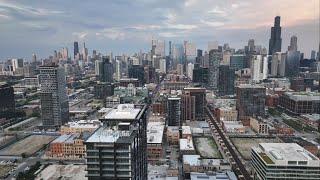 Drone 360 Above Chicago Fulton Market / West Loop