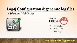 How to Generate log files using Log4j in Selenium WebDriver