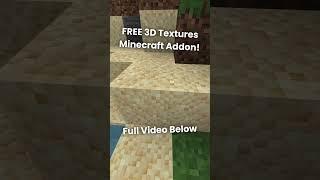 Free Bedrock 3D Texture Pack?! #minecraft #gaming #addon #addons