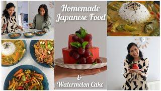 Japanese Vegetarian recipes for Beginners | 3 course Meal & Watermelon Cake