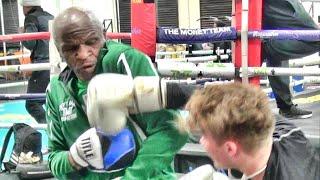 Floyd Mayweather Sr. teaches the shoulder roll to a Utah fighter preparing for his 1st amateur fight