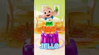 Mixing Colors with JELLO   🟢! Learning Colors for Kids! #shorts #cocomelon #jello