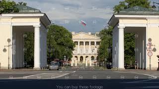 ST. PETERSBURG, RUSSIA: Gate of The Smolny Palace in the summer