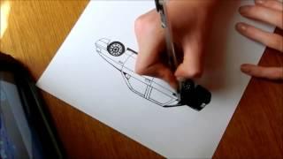 Как нарисовать ВАЗ 2110  How to draw 2110