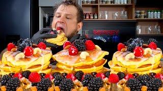 BEST PANCAKES EVER, EATING AND COOKING, ASMR MUKBANG, АСМР МУКБАНГ, 먹방, 大食い, たべる, 谢尔盖