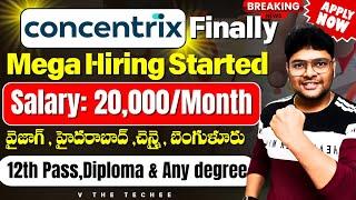 12th Pass, Diploma, Any Degree & PG Jobs | Latest jobs in Telugu | No Coding Jobs | Concentrix jobs