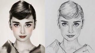 Drawing a frontal portrait: adjust the proportions in your drawing