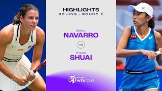 Zhang Shuai vs. Emma Navarro | 2024 Beijing Round 2 | WTA Match Highlights