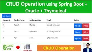 CRUD Operation using Spring Boot  with Oracle database  + Thymeleaf