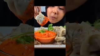 ASMR:Eating spicy momoschallenge Mukbang spicy momos challenge asme 100 piece momos #mukbang #asmr