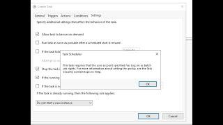Task Scheduler This Task Requires That The User Account Specified Has Log On As Batch Job Rights.