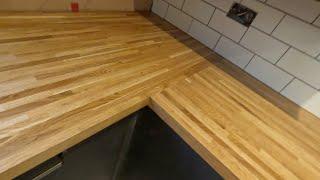 Oak worktops installation