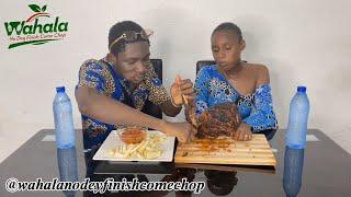GOAT LAP, FRIES, AND HOT SAUCE - Wahala No Dey Finish Challenge (Brother Vs. Sister).