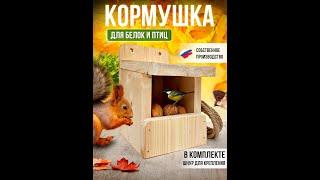 Кормушка для белок и птиц из дерева. Бествуд.