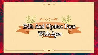 Edit Data and Update Data with ajax || ci with ajax