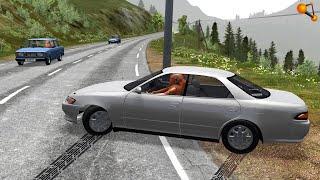 ДО ПЕРВОГО СТОЛБА! СМЕРТЕЛЬНЫЕ ШАШКИ НА МАРК 2 | BeamNG.drive