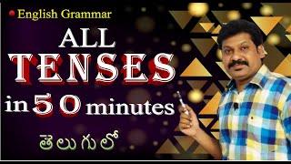 Learn All Tenses easily in 50 Minutes in Telugu- Present, Past, Future Tenses - Spoken English