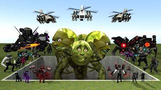 ALL AGENTS FROM SKIBIDI TOILET VS THE GIANT PIT WITH NEW LIN GANG MELON ZOMBIE CARRIER - Garry's Mod