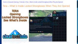 Opening Locked Strongboxes in Tera, See What's Inside