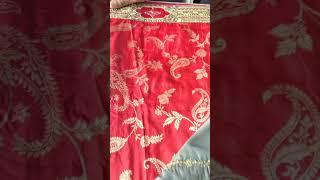 Red Embroidered Floral Silk Saree With Zari Work | Jain Bandhu Saree Showroom | Embroidered Sarees