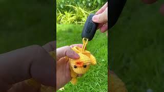 So cute crochet duckling key cover #crochetanywhere #crochetduckkeycover