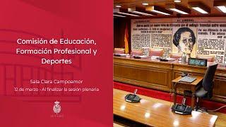 Comisión de Educación, Formación Profesional y Deportes - 12 de marzo de 2025 - fin Pleno