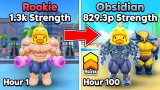 I Survived 100 Hours and Unlocked OBSIDIAN Strength in Gym Stars Simulator!