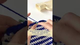 Crocheting stripes in the round without all the ends! #crochet #shortscrochet #crocheting