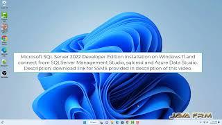 Microsoft SQL Server 2022 Developer Edition Installation on Windows 11 and connect from SSMS, sqlcmd