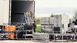 Бэкстейдж монтажа сцены / Backstage roof stage build