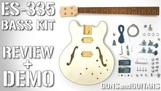 Semi-Hollow ES-335 Style BASS DIY KIT REVIEW and DEMO (HB Bass from The Fret Wire)