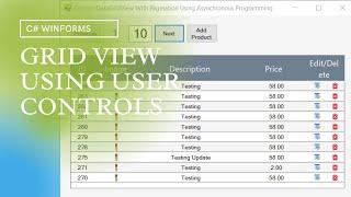 Data Grid View Using Custom User Controls | C# Winforms