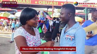Twister Challenge: Three thin thinkers thinking thoughtful thoughts Street Quiz | Funny Videos
