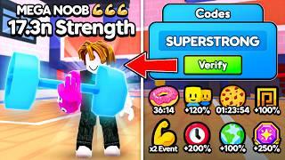 Starting Over as NOOB but I use Every STRENGTH CODE and OP BOOST in Arm Wrestling Simulator!