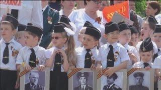 Russian ‘Child Troops’:  Children march in mock parade near Ukraine border