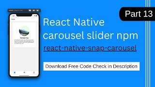 React native react-native-snap-carousel | React native Expo | slider card