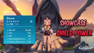 38K Hp Diona Build & Showcase Diona Shield Power - Genshin Impact