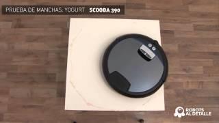 Моющий робот iRobot Scooba 390 - уборка йогурта