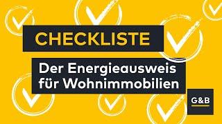 Der Energieausweis für Wohnimmobilien | Checkliste