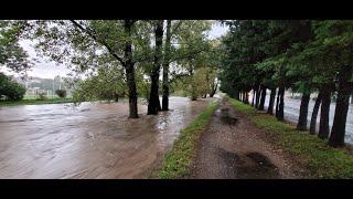 Orage du 23 Sept. 24 - Crue La Frayère  -Cannes Inondation Alerte Météo Jaune d' oeuf