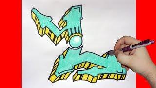 How to draw graffiti letter L, Как нарисовать граффити букву