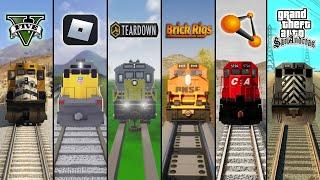 GTA 5 Train vs Roblox vs Teardown vs BeamNG drive vs GTA SA vs Brick Rigs - WHICH IS BEST?