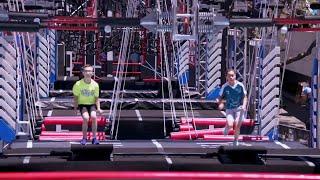 Owen Pham vs Ryan Cooper on the American Ninja Warrior Junior 3 Quarter finals