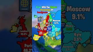 Cities With The Highest Percentage Of Immigrants In Europe #map #history #geography #europe #shorts